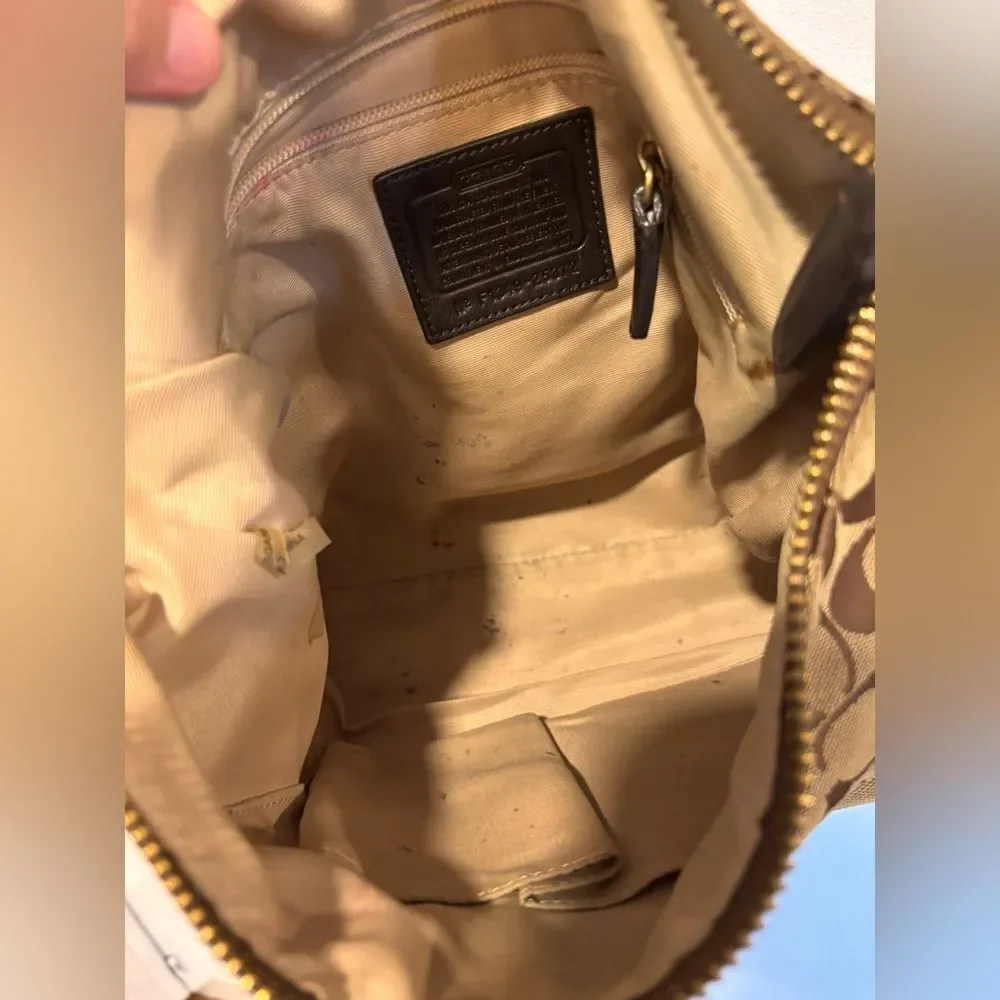 Authentic Y2K Coach Legacy Courtenay Signature Hobo Bag - Khaki/Mahogany